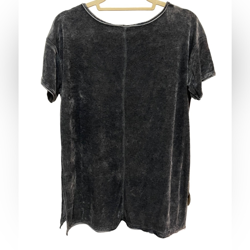Green tea - grey velvet T-shirt - soft and flowy - size M - Picture 3 of 3